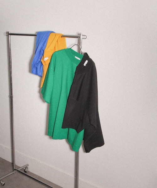 NILWAY（ニルウェイ）の「ビビットカラー半袖ベーシックビッグTee / カットソー（Tシャツ/カットソー・メンズ・ホワイト/ブラック/ブルー/グリーン/マスタード/グレイッシュベージュ・MEDIUM/LARGE）」の7枚目の写真