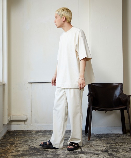 NILWAY（ニルウェイ）の「ビビットカラー半袖ベーシックビッグTee / カットソー（Tシャツ/カットソー・メンズ・ホワイト/ブラック/ブルー/グリーン/マスタード/グレイッシュベージュ・MEDIUM/LARGE）」の15枚目の写真