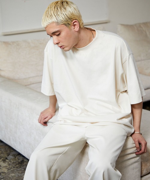NILWAY（ニルウェイ）の「ビビットカラー半袖ベーシックビッグTee / カットソー（Tシャツ/カットソー・メンズ・ホワイト/ブラック/ブルー/グリーン/マスタード/グレイッシュベージュ・MEDIUM/LARGE）」の18枚目の写真
