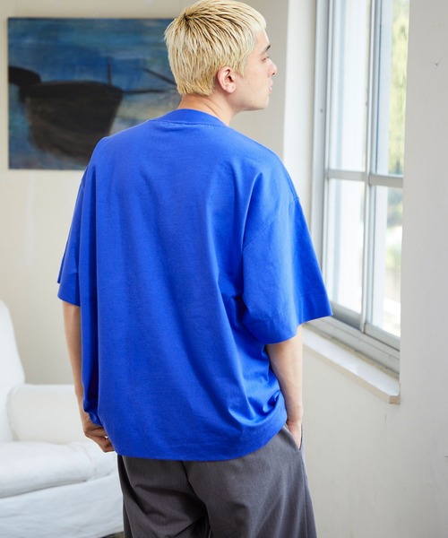 NILWAY（ニルウェイ）の「ビビットカラー半袖ベーシックビッグTee / カットソー（Tシャツ/カットソー・メンズ・ホワイト/ブラック/ブルー/グリーン/マスタード/グレイッシュベージュ・MEDIUM/LARGE）」の22枚目の写真