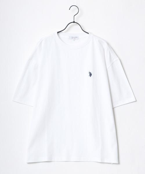 U.S. POLO ASSN.(ユーエスポロアッスン)の「U.S. POLO ASSN./ユーエスポロアッスン 別注 オーバーサイズ ワンポイント刺繍 半袖Tシャツ/カットソー レディース メンズ(Tシャツ/カットソー・メンズ・ホワイト/ブラック/ダークグリーン/ベージュ/ネイビー/サックスブルー・LL/M/L)」の15枚目の写真