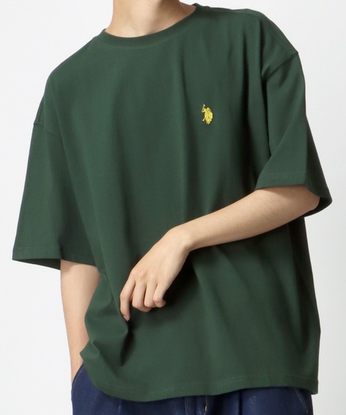 U.S. POLO ASSN.(ユーエスポロアッスン)の「U.S. POLO ASSN./ユーエスポロアッスン 別注 オーバーサイズ ワンポイント刺繍 半袖Tシャツ/カットソー レディース メンズ(Tシャツ/カットソー・メンズ・ホワイト/ブラック/ダークグリーン/ベージュ/ネイビー/サックスブルー・LL/M/L)」の19枚目の写真