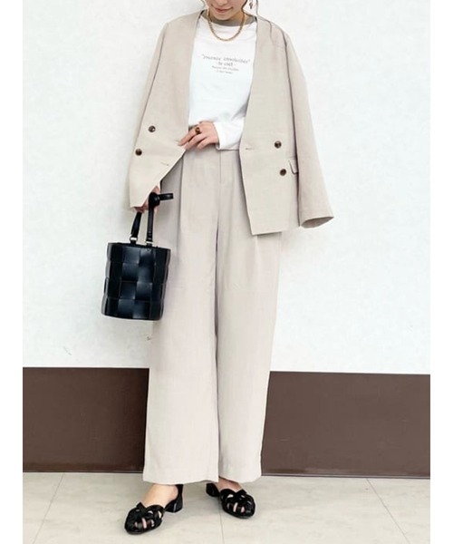 Te chichi TERRASSE(テチチテラス)の「麻調タックパンツ(その他パンツ・レディース・カーキ/ネイビー/ベージュ・フリ-)」の7枚目の写真