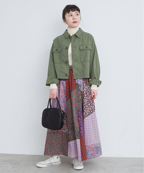 Dot＆Stripes CHILD WOMAN（ドットアンドストライプス　チャイルドウーマン）の「☆リバティパッチワーク ギャザースカート（スカート・レディース・イエロー/ブルー・FREE）」の4枚目の写真