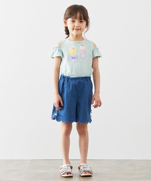 ANY（エニィ）の「オンオフショルダーパフェTシャツ（Tシャツ/カットソー・キッズ・ホワイト系/ライトグリーン系/ピンク系・90/100/120/130/110）」の21枚目の写真