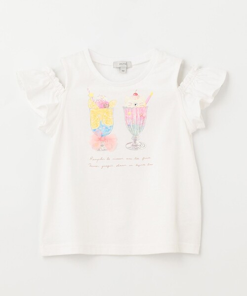 ANY（エニィ）の「オンオフショルダーパフェTシャツ（Tシャツ/カットソー・キッズ・ホワイト系/ライトグリーン系/ピンク系・90/100/120/130/110）」の22枚目の写真