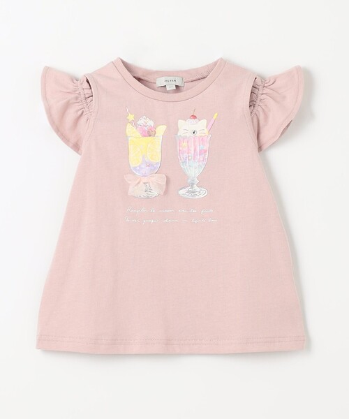 ANY（エニィ）の「オンオフショルダーパフェTシャツ（Tシャツ/カットソー・キッズ・ホワイト系/ライトグリーン系/ピンク系・90/100/120/130/110）」の4枚目の写真