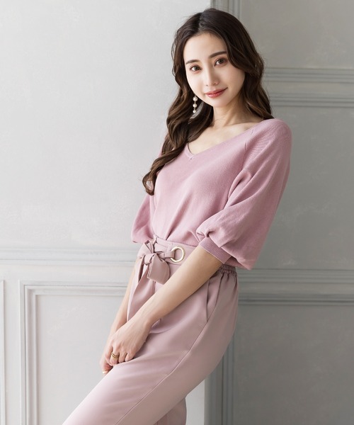 Julia Boutique（ジュリアブティック）の「リボン付きテーパードパンツ/22085（その他パンツ・レディース・ブラック/ピンク/オレンジ・ONE）」の8枚目の写真