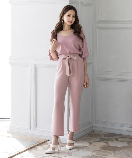 Julia Boutique（ジュリアブティック）の「リボン付きテーパードパンツ/22085（その他パンツ・レディース・ブラック/ピンク/オレンジ・ONE）」の9枚目の写真