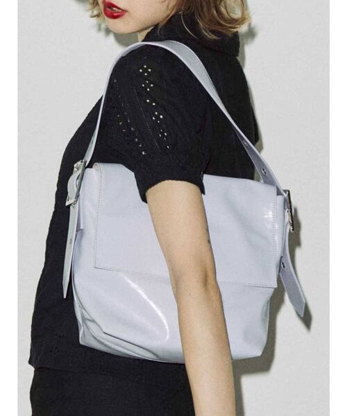 jouetie(ジュエティ)の「フラップマーケット BAG(ハンドバッグ・レディース・オフホワイト/ブラック/パープル・FREE)」の1枚目の写真