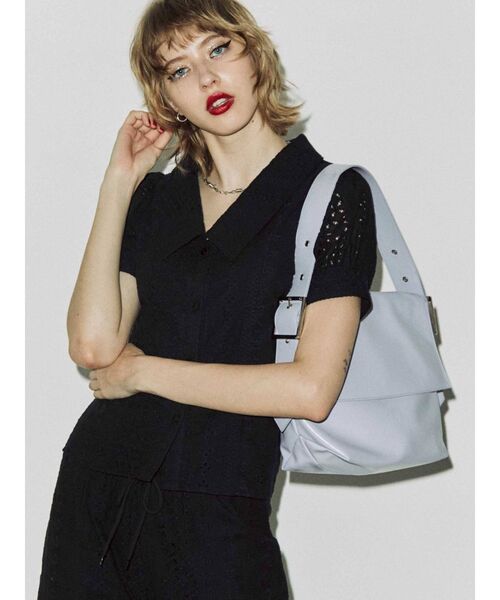 jouetie(ジュエティ)の「フラップマーケット BAG(ハンドバッグ・レディース・オフホワイト/ブラック/パープル・FREE)」の4枚目の写真