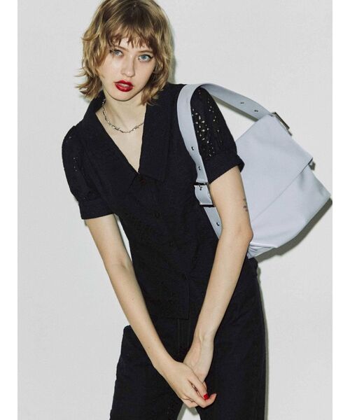 jouetie(ジュエティ)の「フラップマーケット BAG(ハンドバッグ・レディース・オフホワイト/ブラック/パープル・FREE)」の7枚目の写真