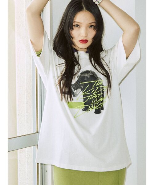 jouetie（ジュエティ）の「90`sフォトBIGTシャツ【WEB限定・ユニセックス】（Tシャツ/カットソー・レディース・ブラック/オフホワイト/ピンク・MEDIUM）」の9枚目の写真