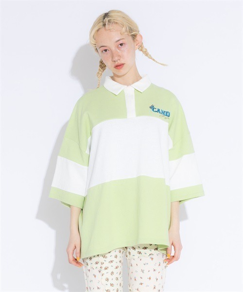 Candy Stripper（キャンディストリッパー）の「GOOD THINGS POLO トップス（ポロシャツ・レディース・ピンク/ライトグリーン/ブラック・2）」の17枚目の写真