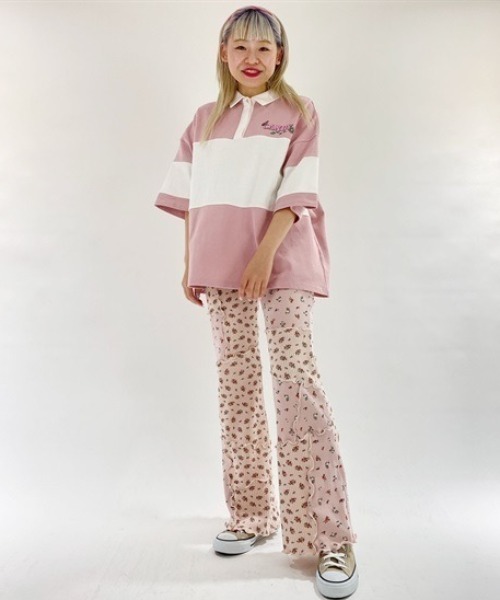 Candy Stripper（キャンディストリッパー）の「GOOD THINGS POLO トップス（ポロシャツ・レディース・ピンク/ライトグリーン/ブラック・2）」の10枚目の写真