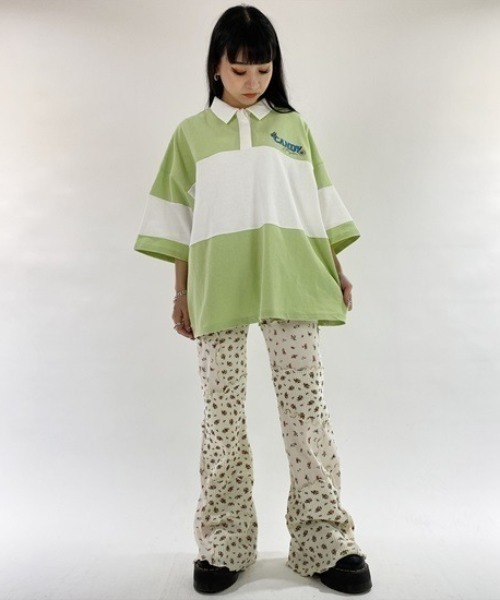 Candy Stripper（キャンディストリッパー）の「GOOD THINGS POLO トップス（ポロシャツ・レディース・ピンク/ライトグリーン/ブラック・2）」の22枚目の写真
