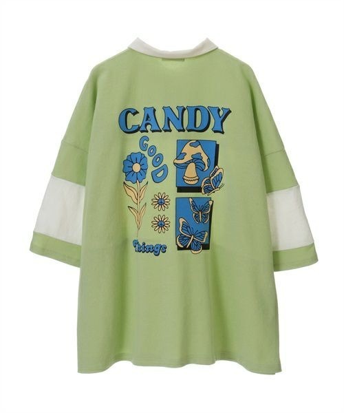 Candy Stripper（キャンディストリッパー）の「GOOD THINGS POLO トップス（ポロシャツ・レディース・ピンク/ライトグリーン/ブラック・2）」の16枚目の写真