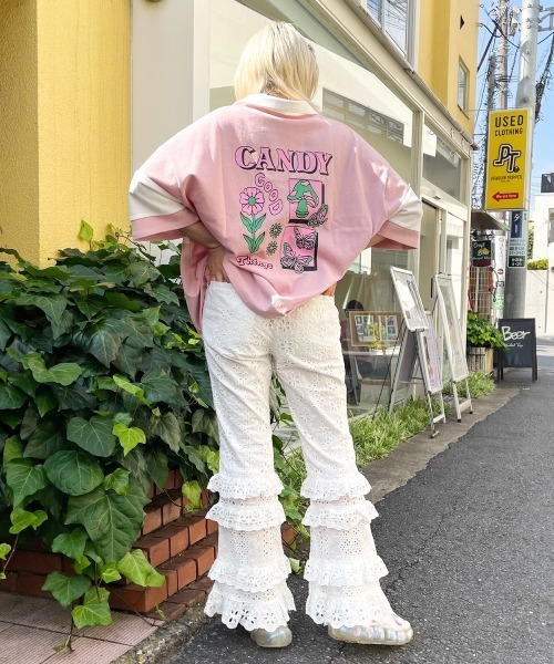 Candy Stripper（キャンディストリッパー）の「GOOD THINGS POLO トップス（ポロシャツ・レディース・ピンク/ライトグリーン/ブラック・2）」の9枚目の写真