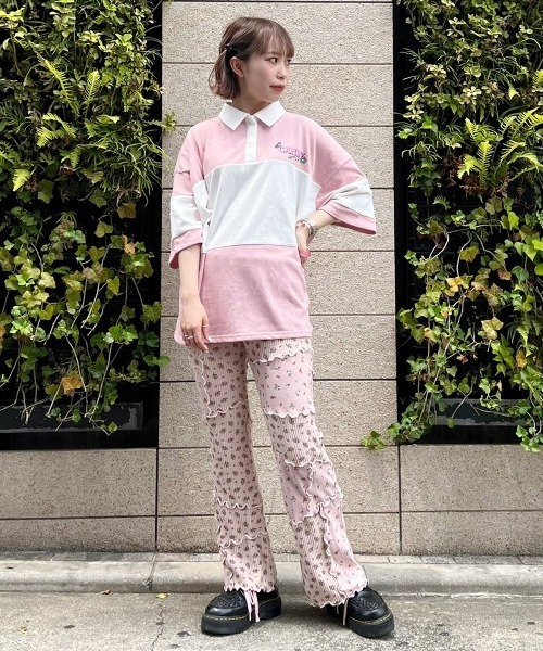 Candy Stripper（キャンディストリッパー）の「GOOD THINGS POLO トップス（ポロシャツ・レディース・ピンク/ライトグリーン/ブラック・2）」の11枚目の写真