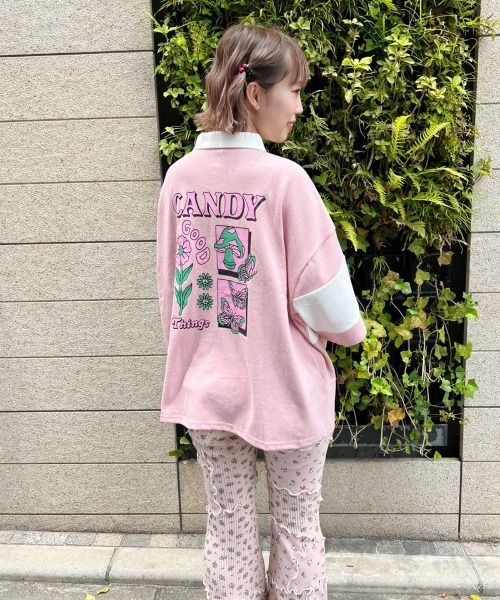 Candy Stripper（キャンディストリッパー）の「GOOD THINGS POLO トップス（ポロシャツ・レディース・ピンク/ライトグリーン/ブラック・2）」の15枚目の写真