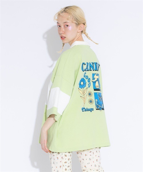 Candy Stripper（キャンディストリッパー）の「GOOD THINGS POLO トップス（ポロシャツ・レディース・ピンク/ライトグリーン/ブラック・2）」の18枚目の写真