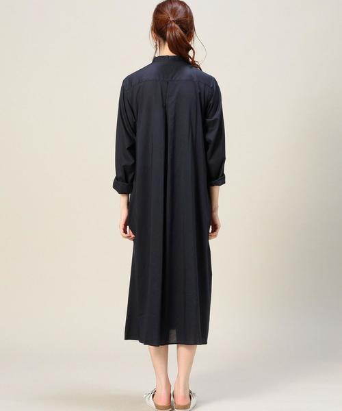 BEAUTY&YOUTH UNITED ARROWS（ビューティーアンドユースユナイテッドアローズ）の「BYMC バンドカラーロングシャツワンピース◆（ワンピース・レディース・ライトグレー/ネイビー/ベージュ・フリー）」の13枚目の写真
