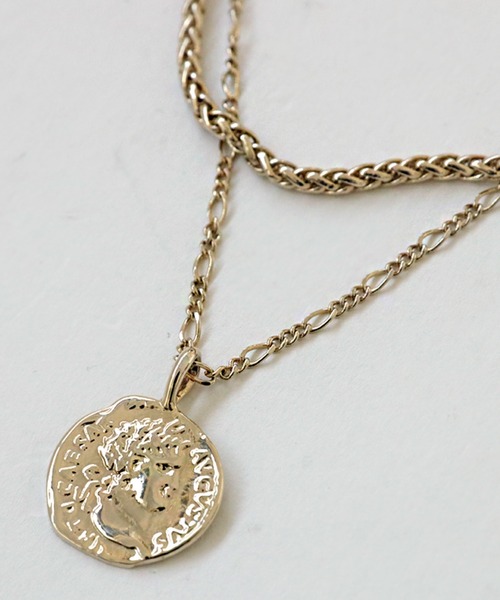 antiqua（アンティカ）の「コインモチーフ2連チェーンネックレス（ネックレス・レディース・シルバー/ゴールド・FREE）」の9枚目の写真