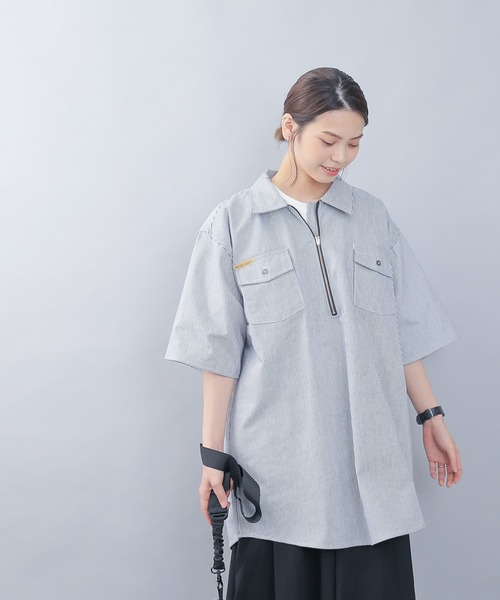 WAIPER.inc（ワイパーインク）の「PRISON BLUES　Short Sleeve Hickory Shirts Zipper Front（シャツ/ブラウス・メンズ・ホワイト系その他・S/M/L/XL）」の12枚目の写真