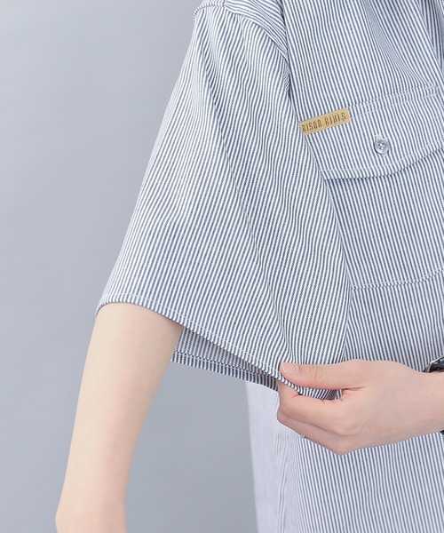 WAIPER.inc（ワイパーインク）の「PRISON BLUES　Short Sleeve Hickory Shirts Zipper Front（シャツ/ブラウス・メンズ・ホワイト系その他・S/M/L/XL）」の13枚目の写真