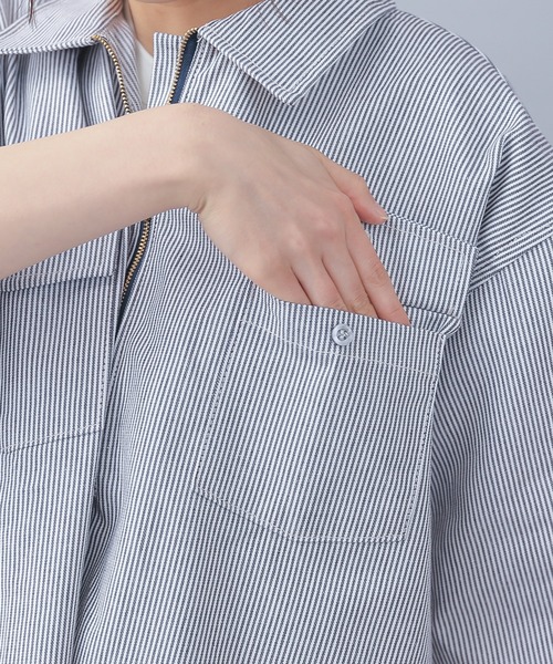 WAIPER.inc（ワイパーインク）の「PRISON BLUES　Short Sleeve Hickory Shirts Zipper Front（シャツ/ブラウス・メンズ・ホワイト系その他・S/M/L/XL）」の15枚目の写真