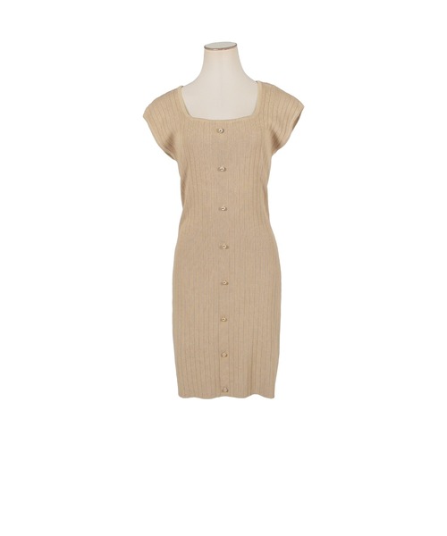 Julia Boutique（ジュリアブティック）の「ショート丈・スクエアネックリブニットワンピース/22055（ワンピース・レディース・グレー/ネイビー/ブラック/ベージュ/パープル・SHORT）」の22枚目の写真