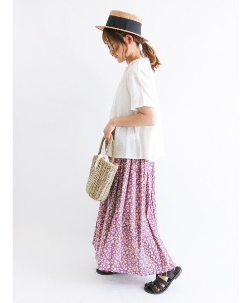 Samansa Mos2（サマンサ モスモス）の「フリルピンタックブラウス（シャツ/ブラウス・レディース・オフホワイト/キナリ/ブルー/ブラック・ﾌﾘ-）」の8枚目の写真