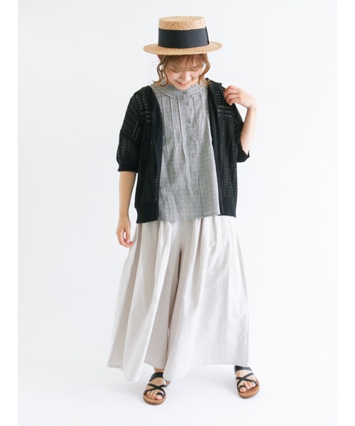 Samansa Mos2（サマンサ モスモス）の「フリルピンタックブラウス（シャツ/ブラウス・レディース・オフホワイト/キナリ/ブルー/ブラック・ﾌﾘ-）」の11枚目の写真