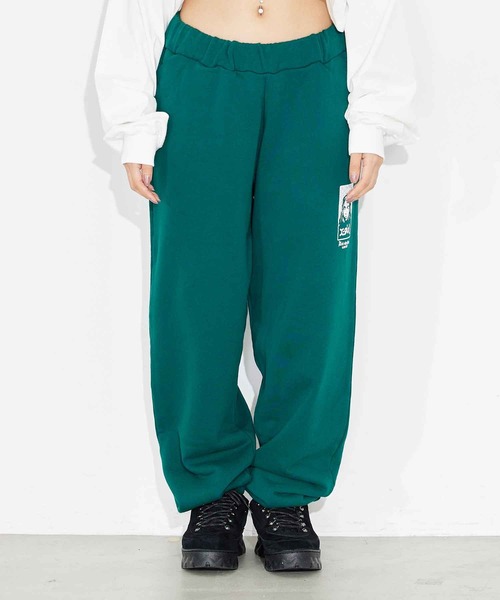 X-girl（エックスガール）の「NOISE FACE SWEAT PANTS