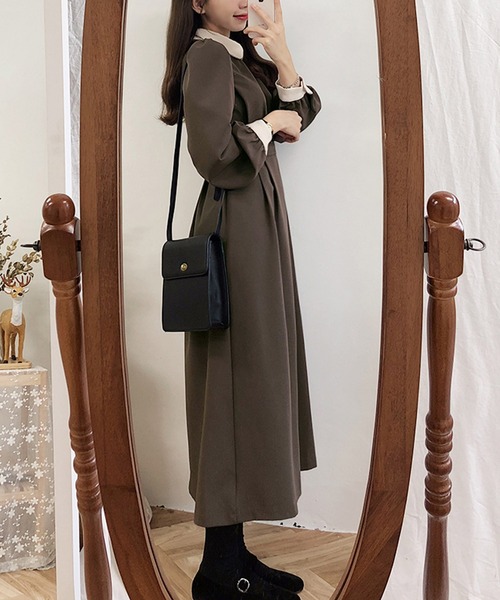 gossip！ロサンゼルス（ゴシップロサンゼルス）の「レトロ・ガーリーワンピース（ワンピース・レディース・ブラック/ブラック系その他/ブラウン系その他2/ダークブラウン/ブルー・M/XL/L）」の15枚目の写真