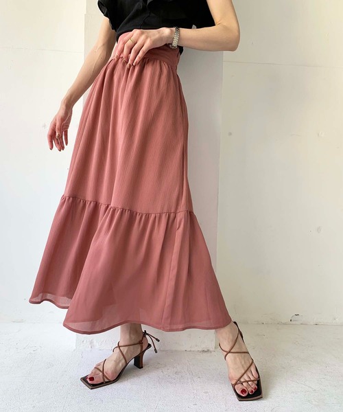 新品未使用❤whimgarede❤ベージュフレアロングスカート eclatコラボ 特価】【WEB限定価格】Oggiコラボ ロングタイトスカート