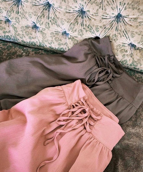 toucher du brise（トゥシェドブリーズ）の「【清水夏姫コラボ】2ＷＡＹ レースアップ ガーリーロングスカート（スカート・レディース・ピンク/ブラウン/ベージュ・S/M）」の22枚目の写真