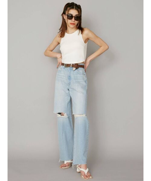 EVRIS(エヴリス)の「ダメージワイドデニムパンツ(デニムパンツ・レディース・ライトブルー/ブルー・SMALL/MEDIUM)」の11枚目の写真