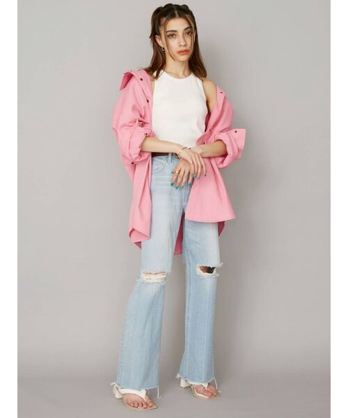 EVRIS(エヴリス)の「ダメージワイドデニムパンツ(デニムパンツ・レディース・ライトブルー/ブルー・SMALL/MEDIUM)」の15枚目の写真