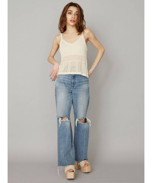 EVRIS(エヴリス)の「ダメージワイドデニムパンツ(デニムパンツ・レディース・ライトブルー/ブルー・SMALL/MEDIUM)」の19枚目の写真