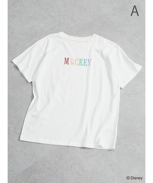 Green　Parks（グリーンパークス）の「Disney/レインボー刺繍T（Tシャツ/カットソー・レディース・A/B/C/D・FREE）」の2枚目の写真