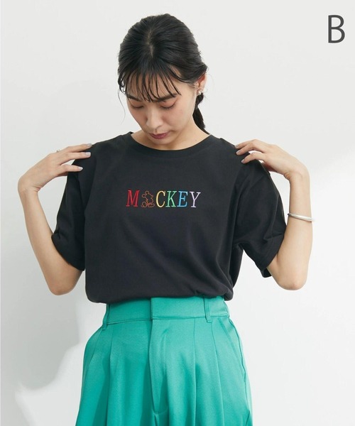 Green　Parks（グリーンパークス）の「Disney/レインボー刺繍T（Tシャツ/カットソー・レディース・A/B/C/D・FREE）」の3枚目の写真