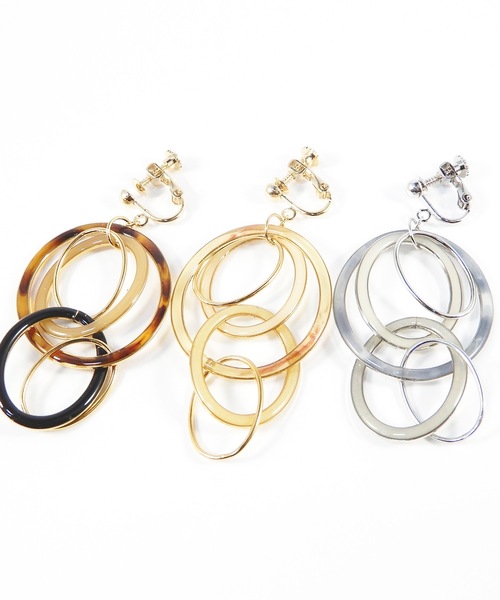 The Rule(ザルール)の「The Rule ザルール:Delft earring:パズルリング イヤリング(イヤリング・レディース・ベージュ/ブラウン/グレー/クリア・FREE)」の11枚目の写真