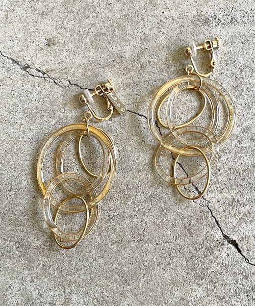 The Rule(ザルール)の「The Rule ザルール:Delft earring:パズルリング イヤリング(イヤリング・レディース・ベージュ/ブラウン/グレー/クリア・FREE)」の6枚目の写真