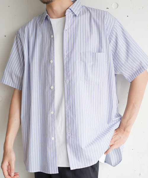 417 EDIFICE（フォーワンセブンエディフィス）の「【ESSENTIAL / エッセンシャル】レギュラー ストライプ S/S シャツ（シャツ/ブラウス・メンズ・その他10/その他11・MEDIUM/LARGE/SMALL）」の2枚目の写真