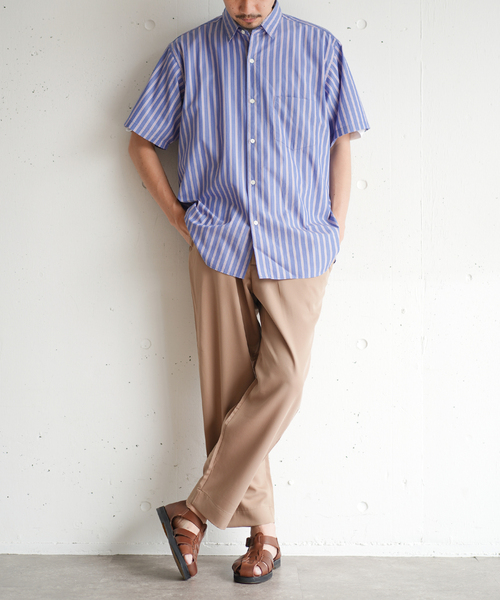 417 EDIFICE（フォーワンセブンエディフィス）の「【ESSENTIAL / エッセンシャル】レギュラー ストライプ S/S シャツ（シャツ/ブラウス・メンズ・その他10/その他11・MEDIUM/LARGE/SMALL）」の4枚目の写真