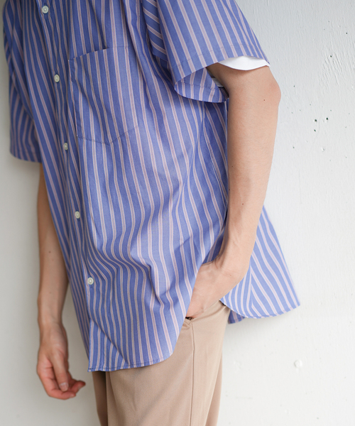 417 EDIFICE（フォーワンセブンエディフィス）の「【ESSENTIAL / エッセンシャル】レギュラー ストライプ S/S シャツ（シャツ/ブラウス・メンズ・その他10/その他11・MEDIUM/LARGE/SMALL）」の6枚目の写真