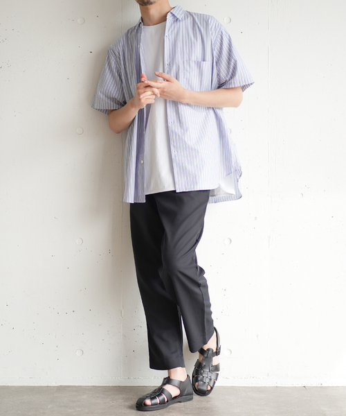417 EDIFICE（フォーワンセブンエディフィス）の「【ESSENTIAL / エッセンシャル】レギュラー ストライプ S/S シャツ（シャツ/ブラウス・メンズ・その他10/その他11・MEDIUM/LARGE/SMALL）」の7枚目の写真
