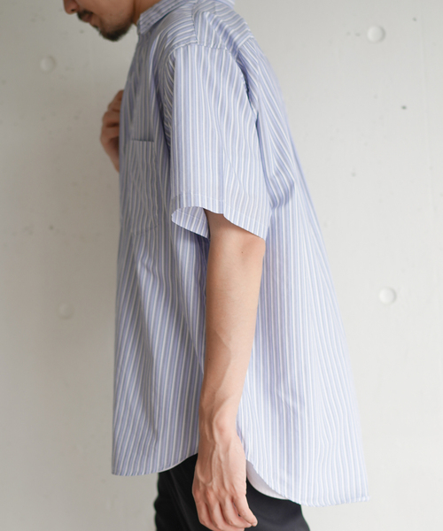 417 EDIFICE（フォーワンセブンエディフィス）の「【ESSENTIAL / エッセンシャル】レギュラー ストライプ S/S シャツ（シャツ/ブラウス・メンズ・その他10/その他11・MEDIUM/LARGE/SMALL）」の9枚目の写真