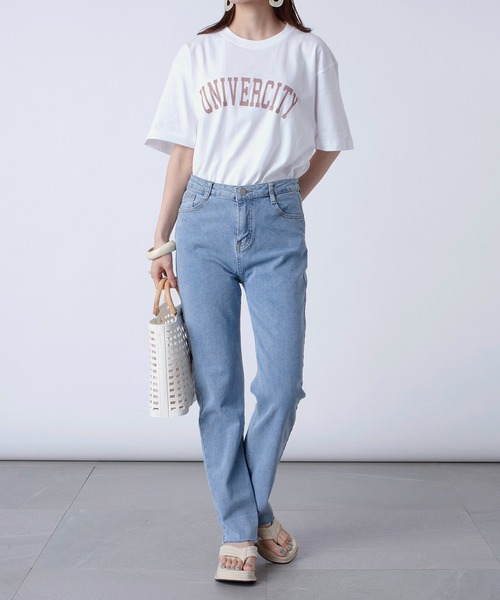 MAISON BREEZE(メゾンブリーズ)の「使いまわし抜群のカレッジロゴTeeシャツ♪【MAISON BREEZE】UNIVERCITYアーチカレッジロゴオーバーサイズTシャツ(Tシャツ/カットソー・レディース・グリーン/ホワイト系その他2/ホワイト系その他3/ブラック系その他3/ホワイト系1・FREE)」の17枚目の写真